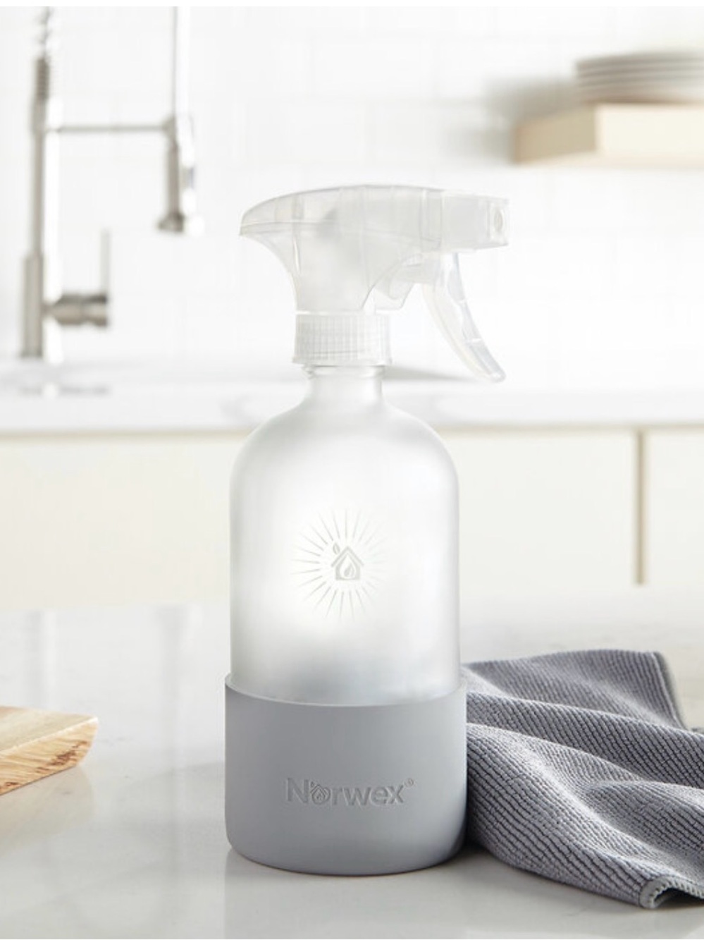 Norwex forever Spray Bottle with Gray Silicone Sleeve